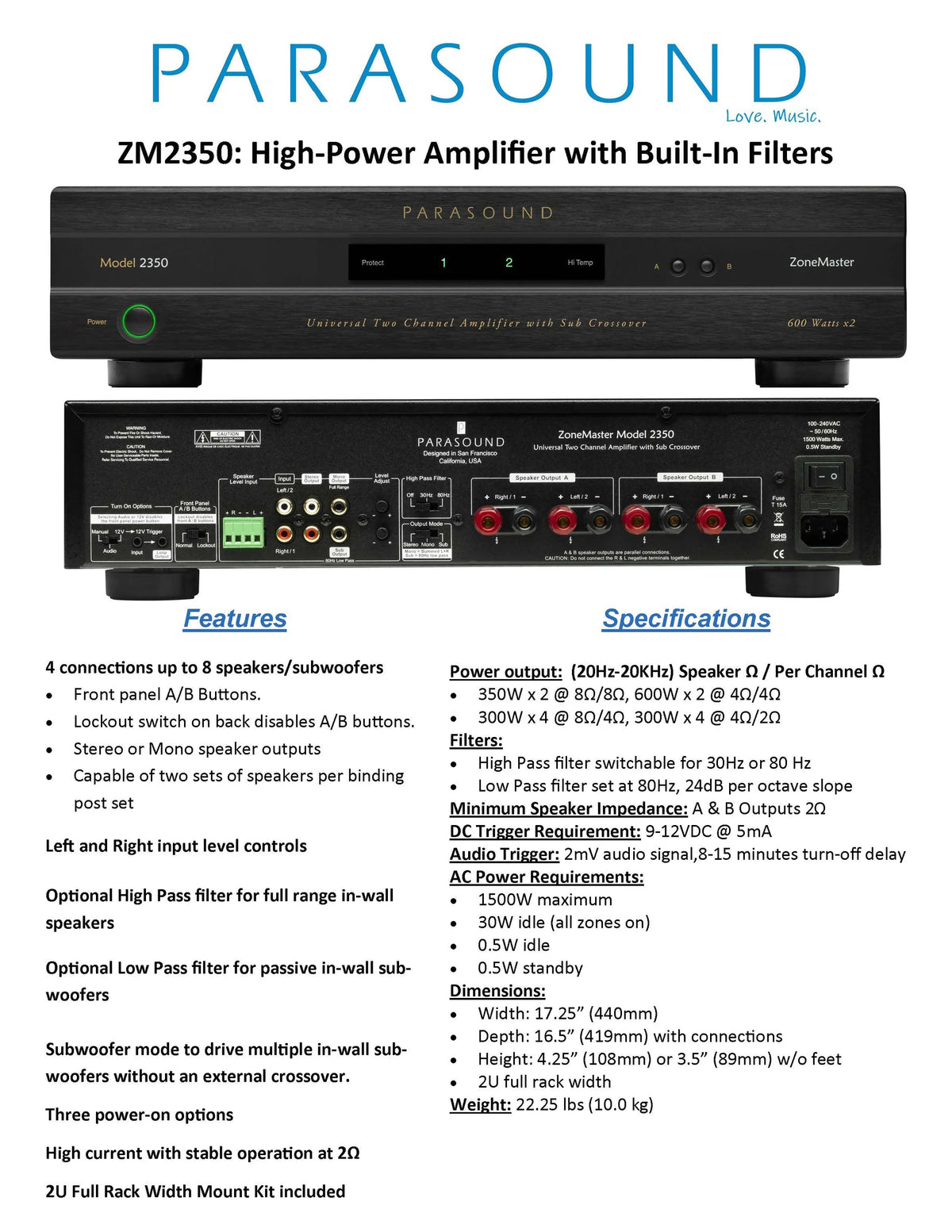 Parasound ZM2350